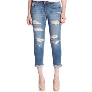 Joe’s slim crop distressed jeans